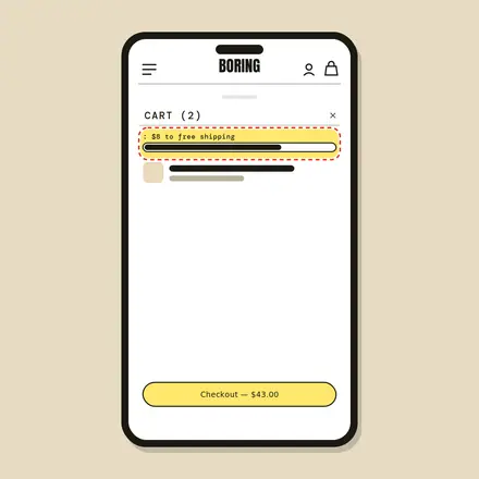 Free-shipping bar after